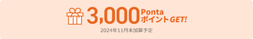 3,000PontaポイントGET！