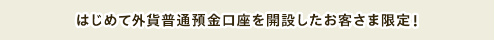 はじめて外貨普通預金口座を開設したお客さま限定！
