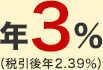 年3%(税引後年2.39%) 年3%(税引後年2.39%)