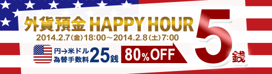 <円→米ドル>為替手数料優遇 HAPPY 4DAYS <円→米ドル>為替手数料優遇 HAPPY 4DAYS