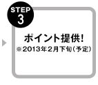 STEP3 ポイント提供!※2013年2月下旬(予定)