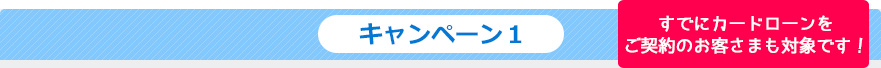 キャンペーン1 すでにカードローンをご契約のお客さまも対象です キャンペーン1 すでにカードローンをご契約のお客さまも対象です!