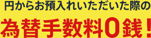 円からお預入れいただいた際の為替手数料0銭!